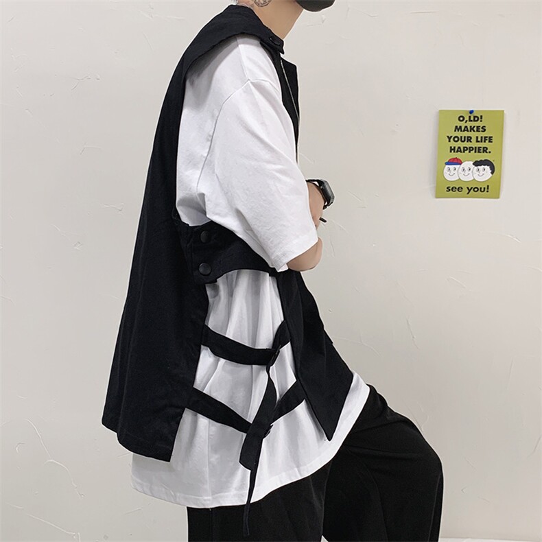 2021工装马甲ins原宿bf风暗黑机能战术背心学生现货W843-P30,男装背心/马甲,星座512-4