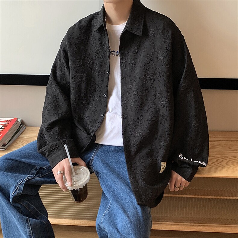 1港风花型衬衫大码M-5XL情侣风七分袖衬衫男QCS7734P45控68,男装衬衫,星座226-2