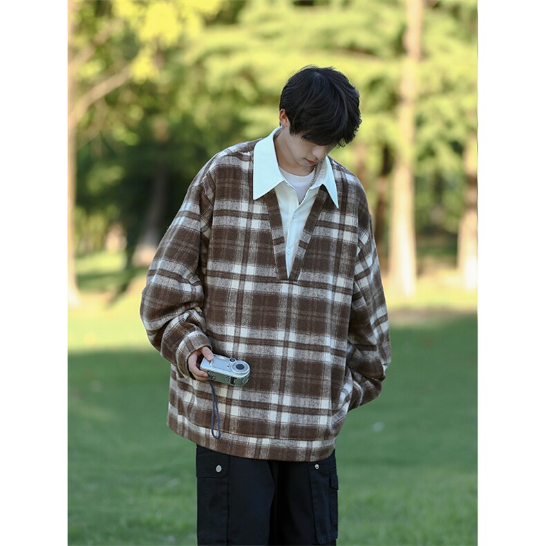 现货WY10076-P60控88秋季新款抖音高品质时尚百搭假两件卫衣,男装卫衣,电商A059