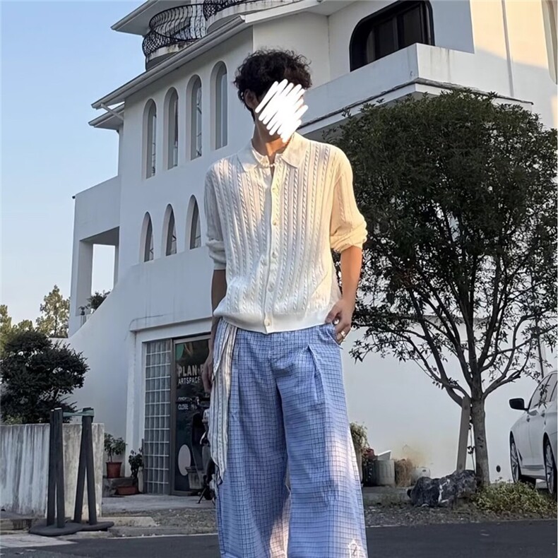 先生简约宽松韩版纯色翻领针织衫条纹半拉链慵懒风男毛衣polo衫,男装针织衫/毛衣,星座506A