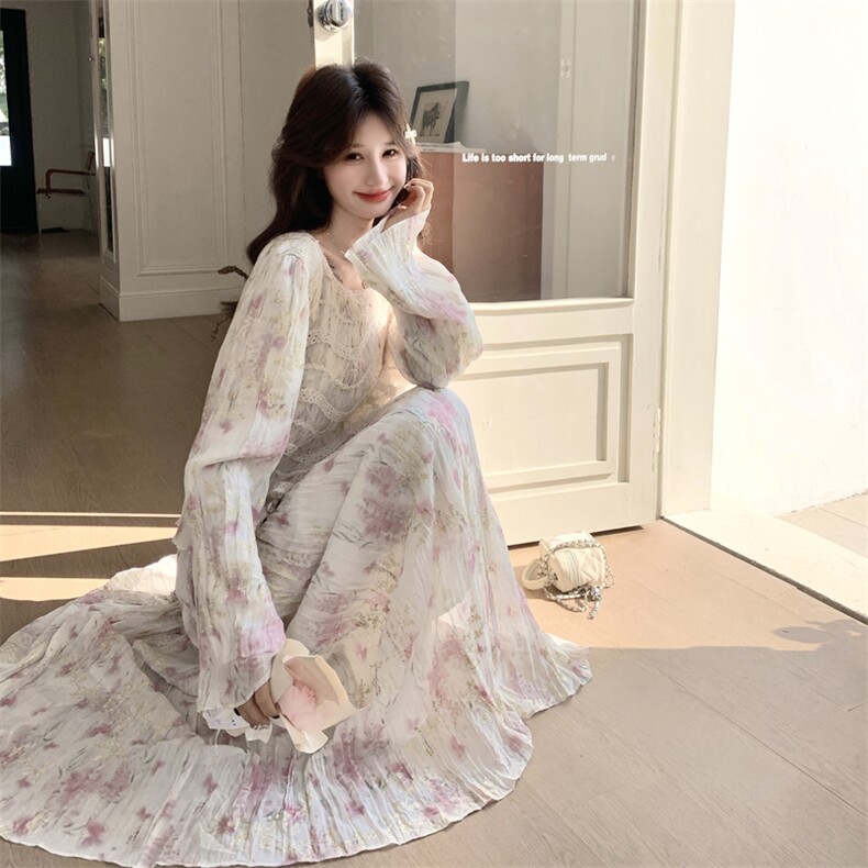 26春新款现-浪漫蕾丝拼接千金碎花半身裙两件套2618-P200K328,女装套装/套裙,2B190