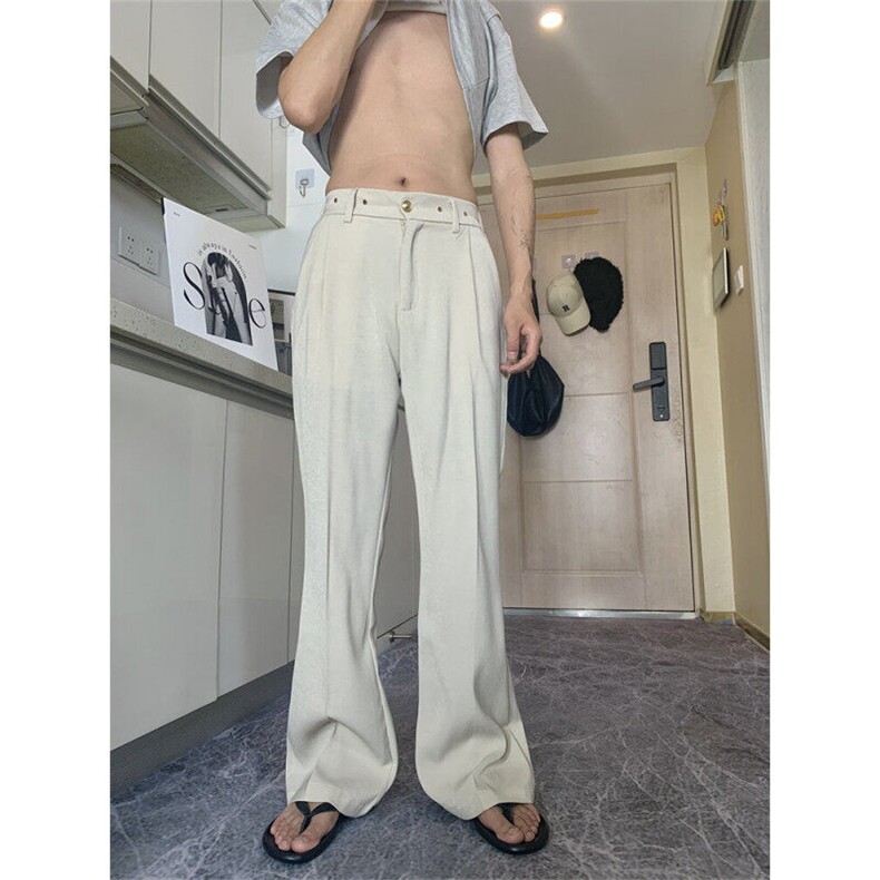 现货（量大价优)~春夏季冰丝垂感显瘦西装休闲微喇长裤K06008P50,男装西裤,星座1004（原星座815-3）