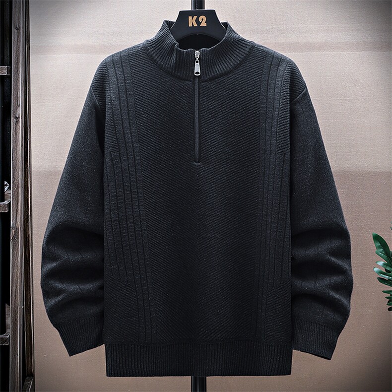 品质好秋冬季套头男士休闲立领毛衣外套百搭加绒夹克8993-P43元,男装针织衫/毛衣,星座1706