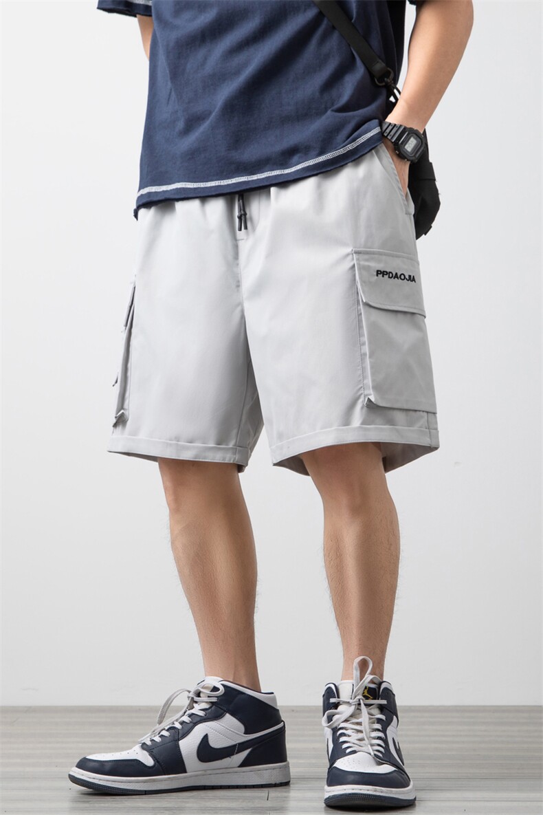 2021夏新木地板白墙休闲大码boy口袋装饰刺绣五分短裤DK2801-P35,男装休闲裤,电商A001