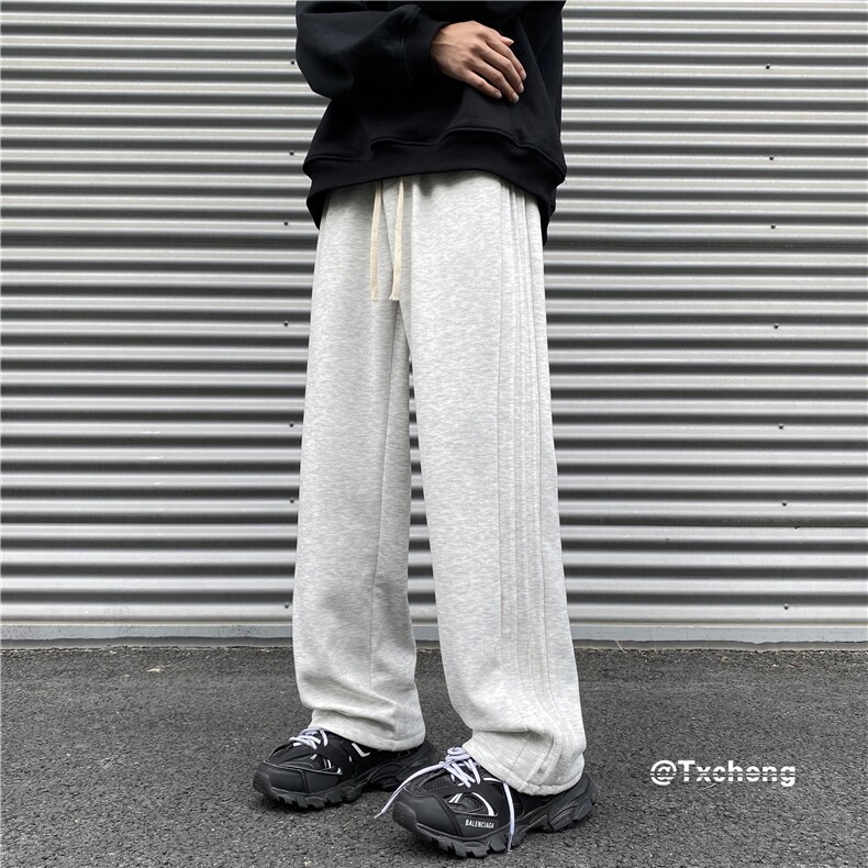 2023秋冬加绒条纹卫裤常规K23504-p50控68加绒K23504JR-p60控78,男装休闲裤,电商B315