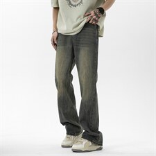 C315-G3022现货高品质高街复古重工洗水猫须马骝牛仔裤(P65限89)3，男装牛仔裤，电商C315