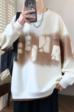 W25208-特P40长袖t恤男潮牌印花圆领上衣春季宽松休闲打底衫，男装卫衣，电商D310B