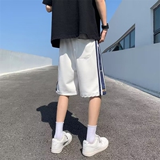 夏季新款休闲短裤男潮牌拼色运动字母潮流宽松学生五分裤DK65p30，男装牛仔裤，星座1013