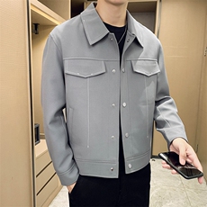 秋季2023轻熟抖音小伙明线纯色休闲夹克店主风A236-JK5030-P130，男装夹克，电商A236
