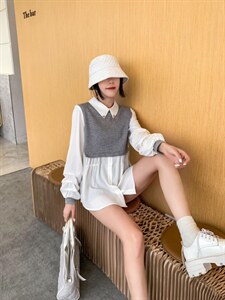 假两件套显瘦百搭图片