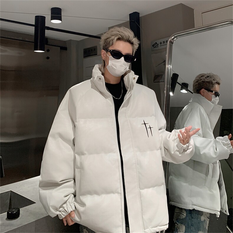 B359-MY2311特P115限价158鳄鱼皮刺绣立领男女款新品羽绒棉服外套,男装棉衣,电商B359