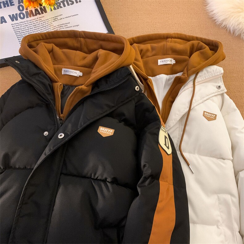 假两件连帽棉衣中性棉袄外套棉服男女面包服3361-P70控108图片