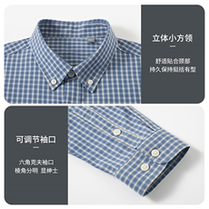 M3022合身百搭中年男士商务休闲新款简约长袖衬衫P57，男装衬衫，钱塘207-1