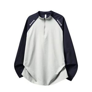 半拉链户外运动长袖T恤男 M-5XL FSCT30 P35控58图片