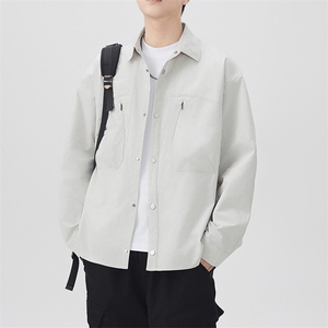 秋季纯色长袖工装衬衣男宽松落肩质感衬衫外套DSA157B-CS4502-P50图片
