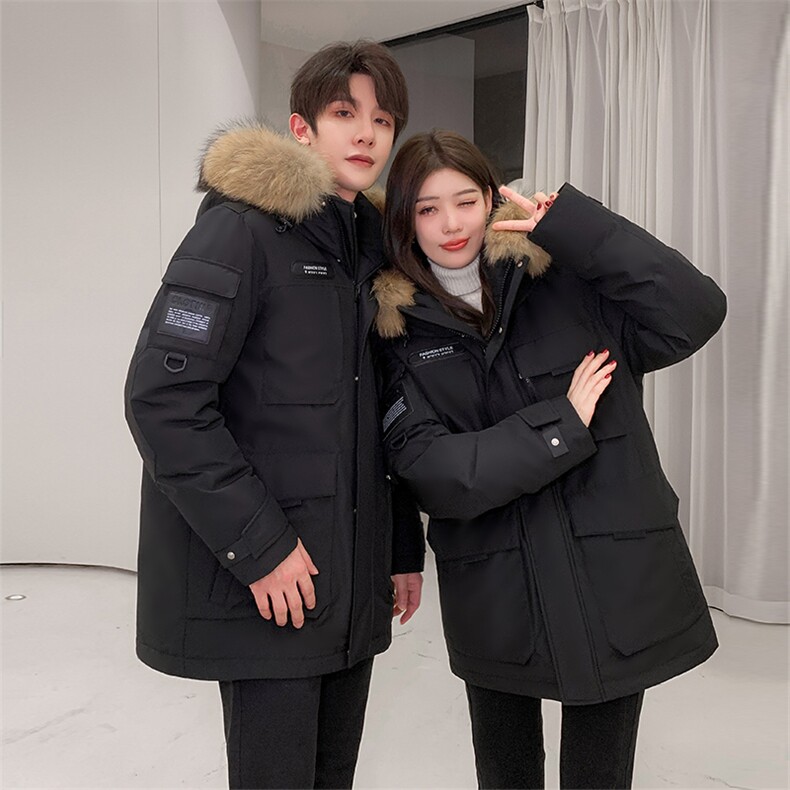 东北情侣款羽绒服外套极寒零下38度潮服学生青年工装派克服男女款，男装羽绒服，钱塘6003（原4033）