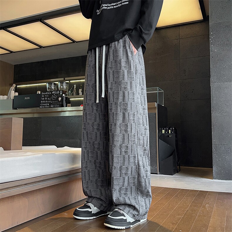 灯芯绒裤子男士春秋季2025新款宽松直筒卫裤阔腿运动男生休闲长裤,男装休闲裤,星座1107-1
