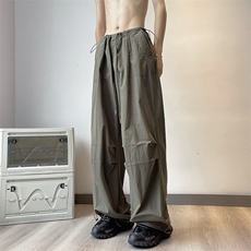美式复古工装休闲裤男夏季韩版2024新款抽绳设计感长裤K7306-P38，男装休闲裤，星座512-4