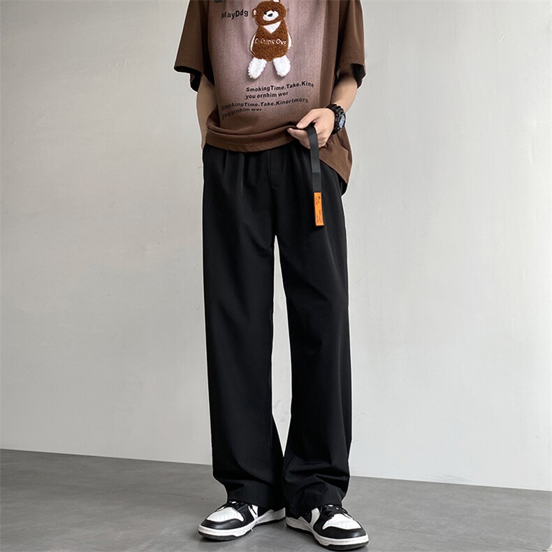 配腰带休闲裤男韩版潮流痞子帅个性2024夏季新款ins长裤K4055-P36,男装休闲裤,星座412-2