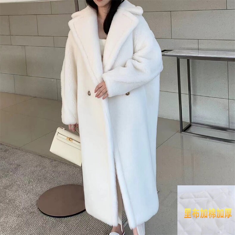 环保皮草外套女中长款2024年冬季新款羊羔毛羊剪绒加厚毛毛大衣女,女装皮草,尚羽泽网红店