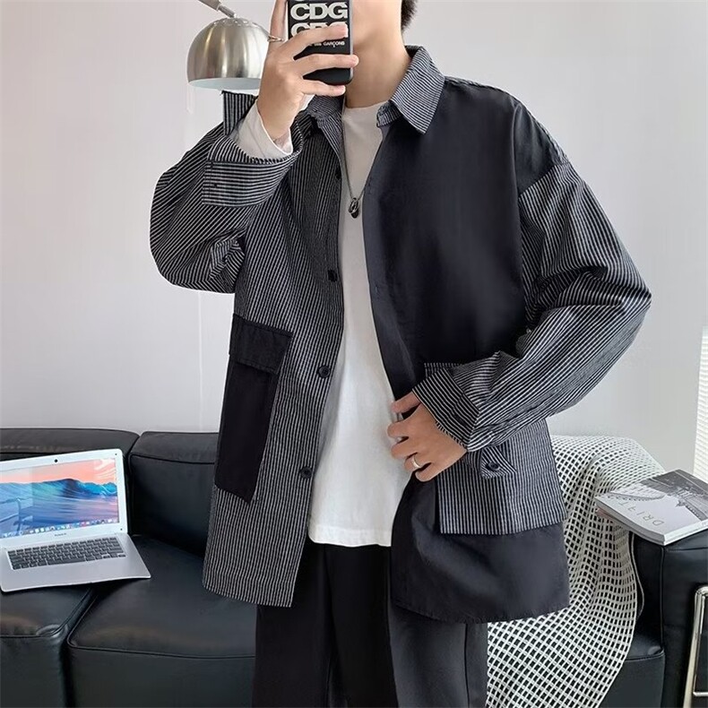 长袖衬衫男港风日系韩版潮流帅气衬衣GC23P38,男装衬衫,星座1116-2