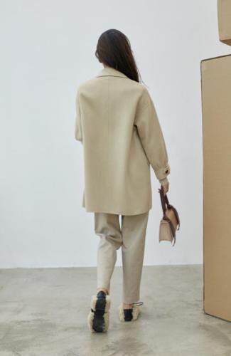 冬季新款双面羊绒大衣，女装，拉嘉图