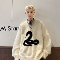 慵懒毛衣针织衫男学生秋冬季oversize潮牌宽松长袖羊绒衫M5717，男装针织衫/毛衣，星座506