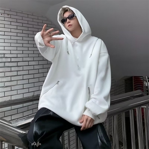 重磅卫衣美式高街男解构风金属拉链连帽欧美hiphop外套QW338-P50图片
