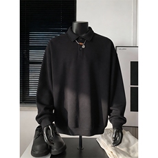 抖音得物高品质二开26春装美式高街结构设计POLO翻领卫衣外套W77，男装Polo衫，电商A486