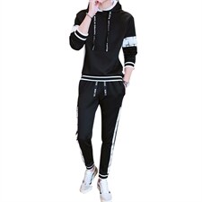 秋装新品连帽套头男士长袖运动休闲卫衣套装男J01P60,男装休闲套装,电商A086