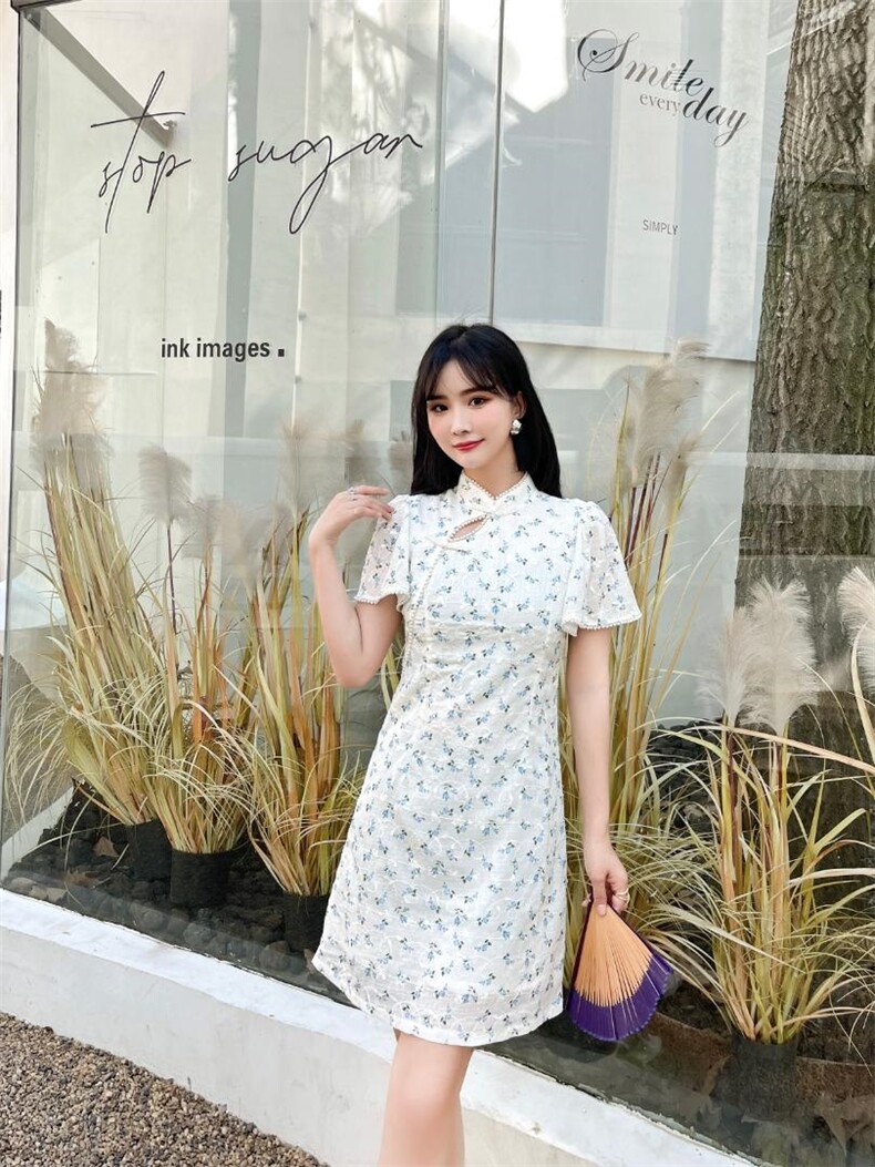 【现货】小碎花旗袍，女装汉服/婚纱/旗袍/礼服，芷炫