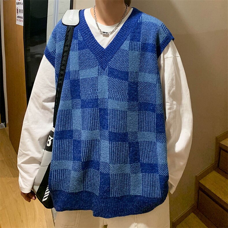 秋季新款针织上衣男潮流V领背心韩版宽松无袖毛衣M668-P38,男装针织衫/毛衣,星座512-3