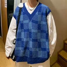 秋季新款针织上衣男潮流V领背心韩版宽松无袖毛衣M668-P38，男装针织衫/毛衣，星座512-3