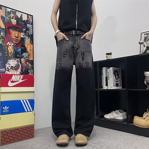 2025新款渐变色牛仔裤男直筒宽松设计感小众裤子现货K8566-P40图片
