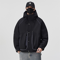 口罩风新标90白鸭绒2025连帽潮流保暖羽绒服男YR6070-P235，男装羽绒服，电商D240-242