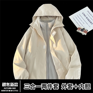 TH810101/P95冬季防风防水冲锋衣大码三合一防水外套夹克男上衣图片