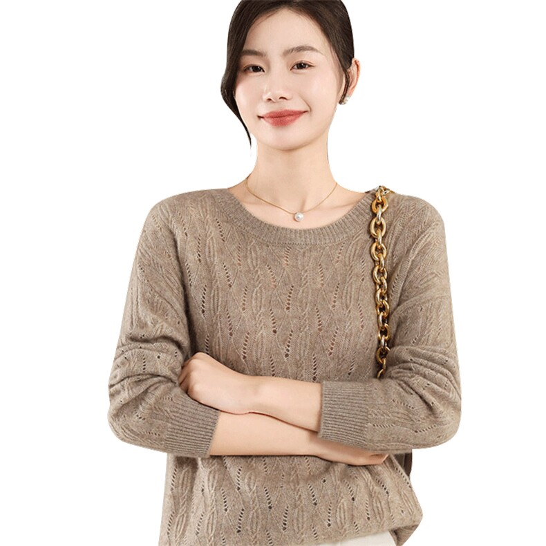 35%羊绒衫秋冬季新款舒适时尚百搭女式宽松长袖打底毛衣,女装羊绒衫,琳尚羊绒