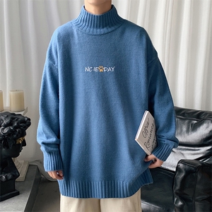 M18090-P45 加绒款-P65半高领毛衣男士大码针织衫男毛线衣男线衫图片
