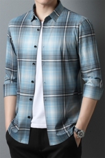 H9072春夏无痕精品男士格子长袖衬衫欧货品质主推大货不断P72，男装衬衫，钱塘207-3