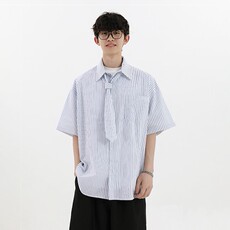 特P48无差价新款夏季时尚百搭条纹领带衬衫-HC2283无影墙，男装衬衫，电商A003