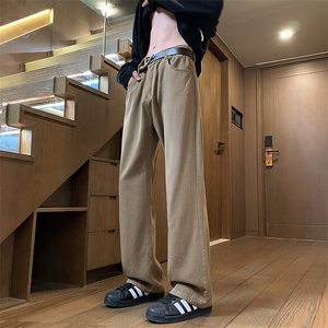 特批P42无差价2024秋美式ins高街水洗微喇宽松直筒复古蓝牛仔裤图片
