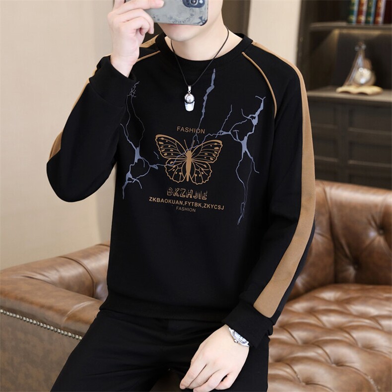春季新款男士时尚潮流圆领长袖卫衣打底衫XZ310B-3-W2807-P47,男装卫衣,星座310B-3