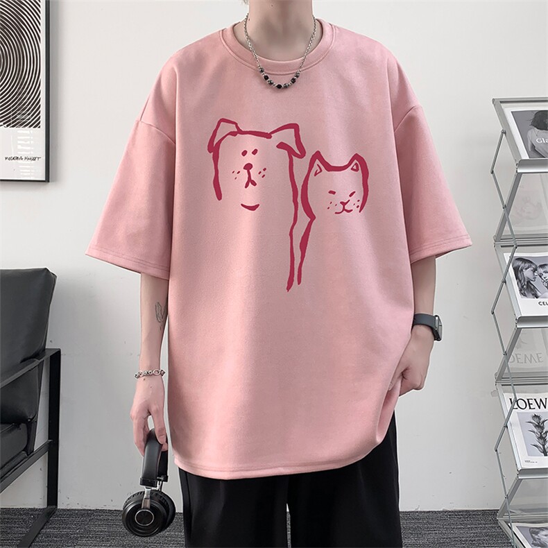 麂皮绒短袖t恤男大码半袖男大皂风JD82378-P25,男装T恤,电商A040