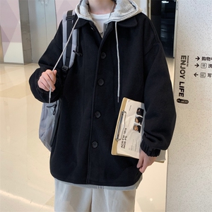 N2070/P75秋冬新款韩版毛呢大衣学生宽松休闲大码呢子外套夹克男图片
