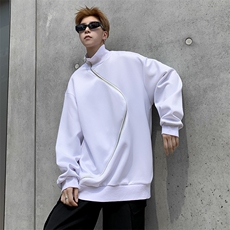 港风秋款男立领卫衣斜拉链休闲夹克外套WY802P45，男装卫衣，星座1013-1