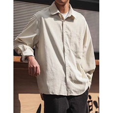 1506/QC10270/P39日系复古工装口袋水洗长袖衬衫男潮衬衣百搭，男装衬衫，星座1506