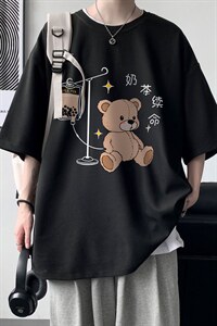 HT73194-P22 华夫格t恤男短袖男大码五分袖 大皂风图片
