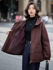 2025年冬季休闲连帽，女装派克服，文熹诺