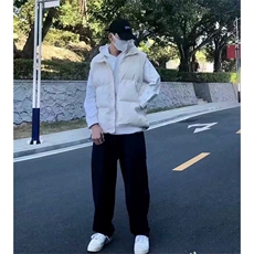 现货5W件冬季三防硬挺boxy短款立领棉衣马夹外套加厚马甲保暖棉服，男装棉衣，电商A443