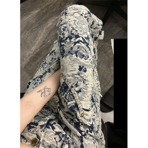 【有货】1197CC-特P76 青花瓷牛仔裤男女设计感直筒裤子图片